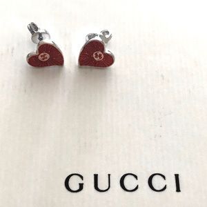 Nwt Gucci San Valentino Heart Stud 